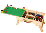 Foldable Wooden Play Table with Chalkboard & Storage
